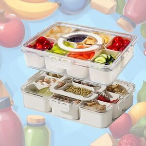 8 + 1 Compartment Food, Fridge, Craft, Office Organizer w/ Handle & Container